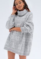 Freez - Grey oversize turtleneck sweater