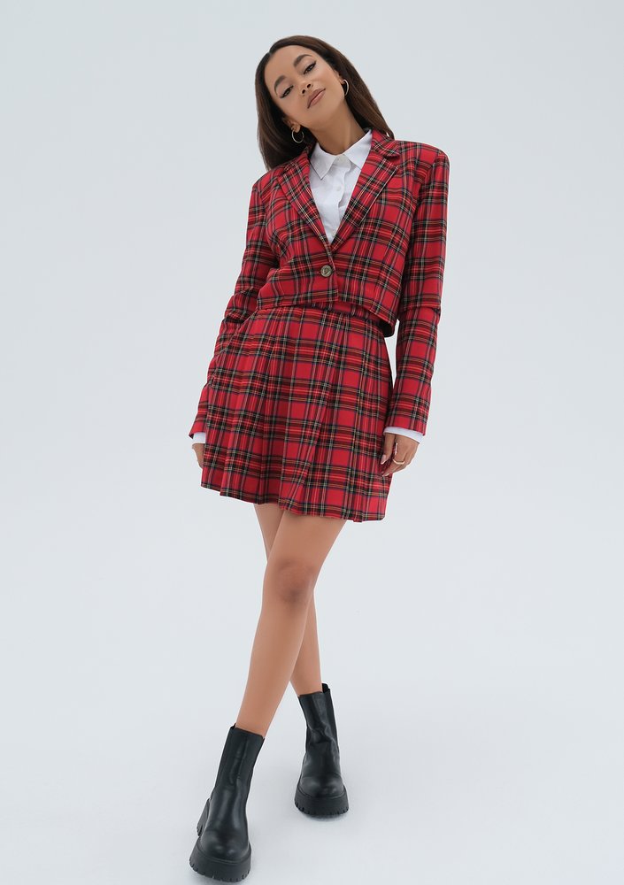 Blowe - Red checked mini skirt