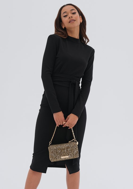 Lucia - Black midi dress