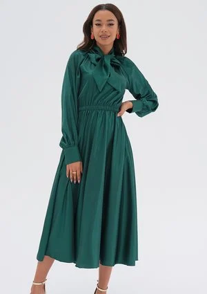 Laura - Sukienka z wiązaniem Zielona