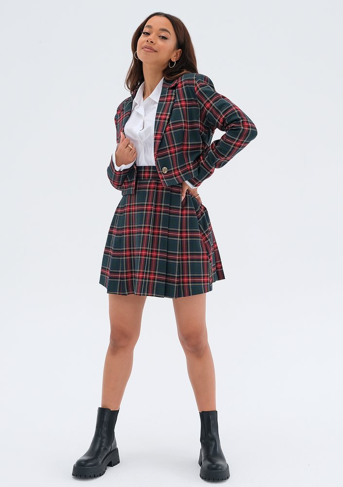 Blowe - Green checked mini skirt