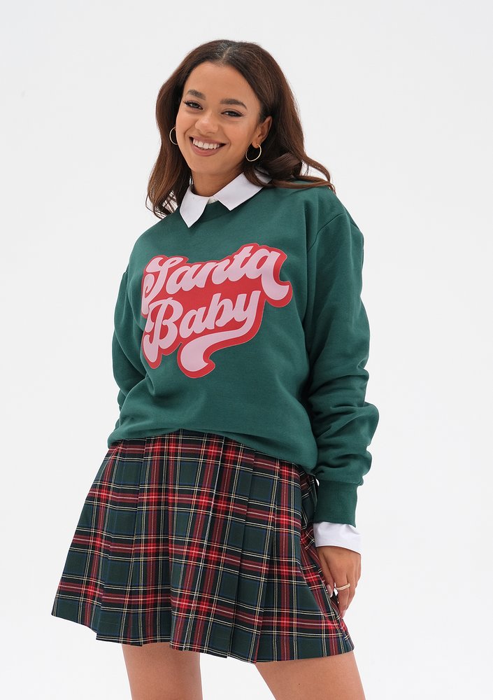 Jolly - Christmas deep green sweatshirt "Santa..."