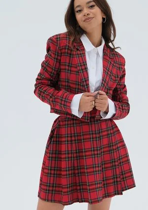 Blowe - Red checked mini skirt