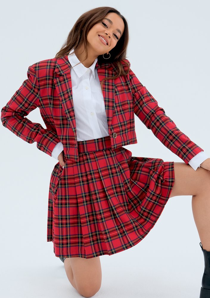 Blowe - Red checked mini skirt