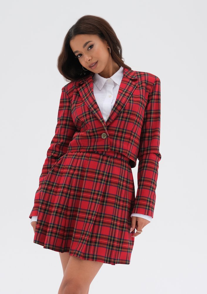 Blowe - Red checked mini skirt