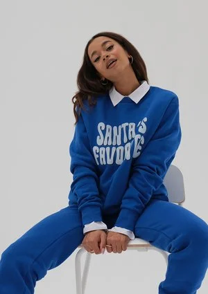 Joy - Bluza świąteczna ,,Santa's..." Cobalt Blue