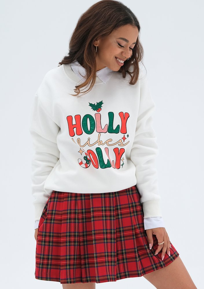 Jolly - Christmas creamy sweatshirt "Holly..."