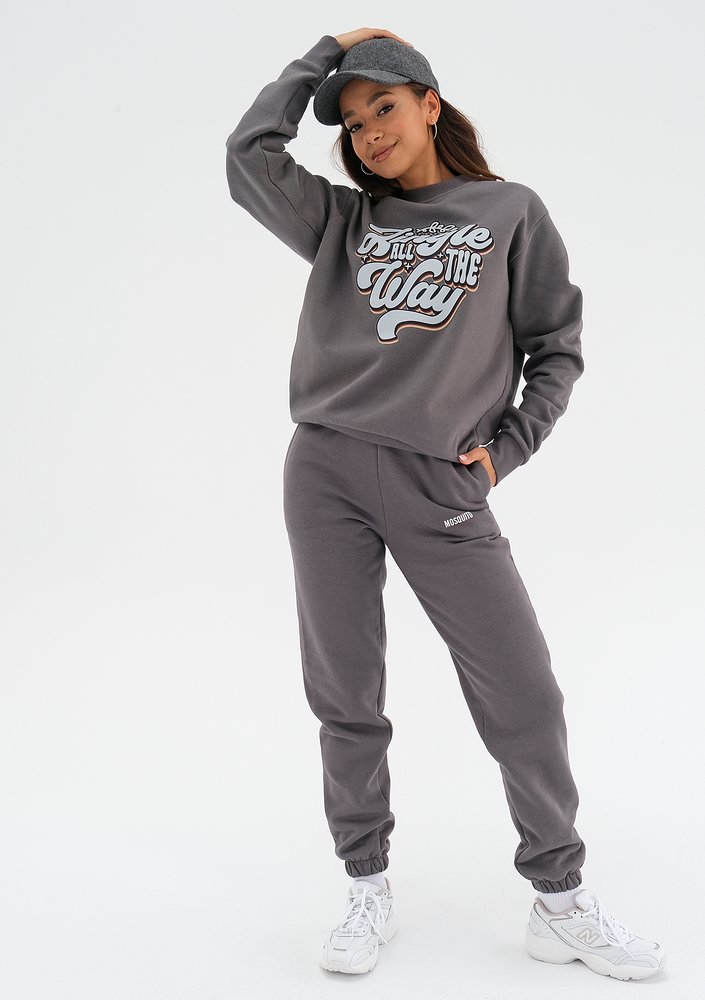 Jolly - Christmas dark stone grey sweatshirt "Jingle..."