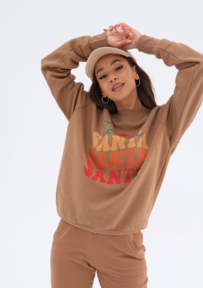 Jolly - Christmas caramel brown sweatshirt "Team..."