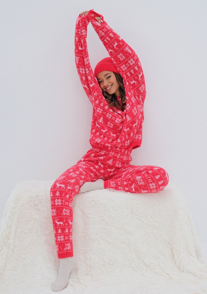 Snowee - Red knitted sweatshirt