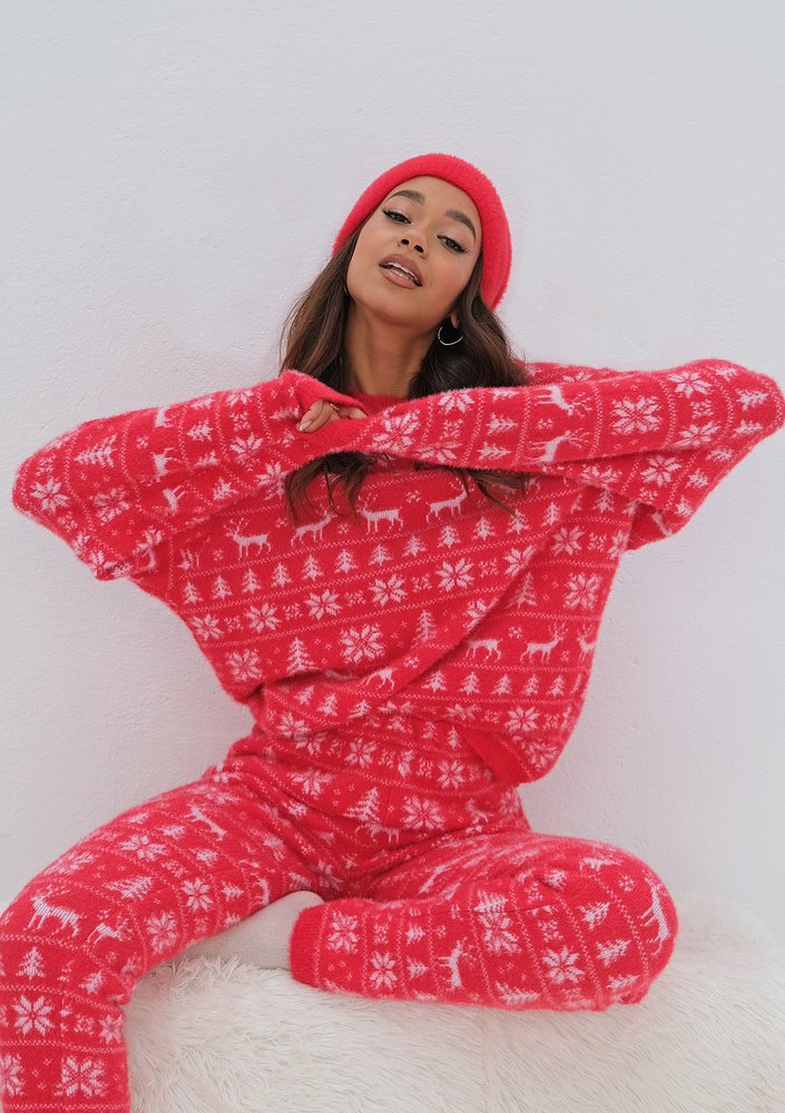 Snowee - Red knitted sweatshirt