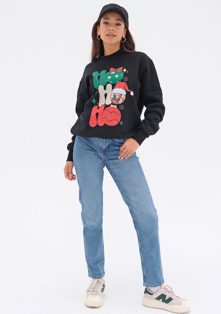 Jolly - Bluza świąteczna ,,Ho Ho..." Black