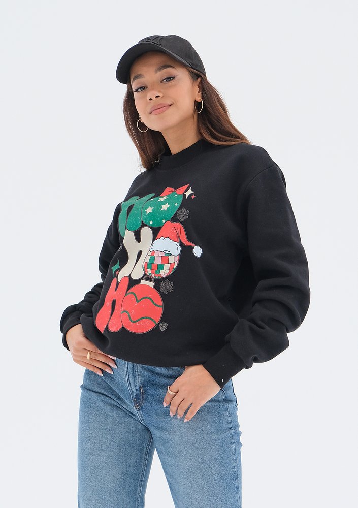 Jolly - Bluza świąteczna ,,Ho Ho..." Black