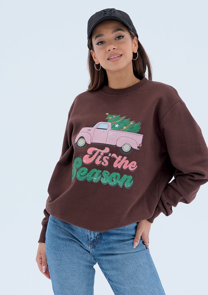 Jolly - Christmas dark brown sweatshirt "It's the..."