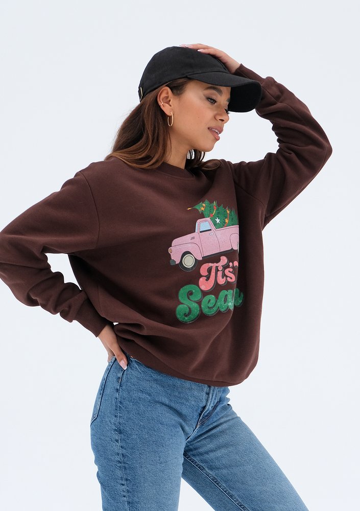 Jolly - Christmas dark brown sweatshirt "It's the..."