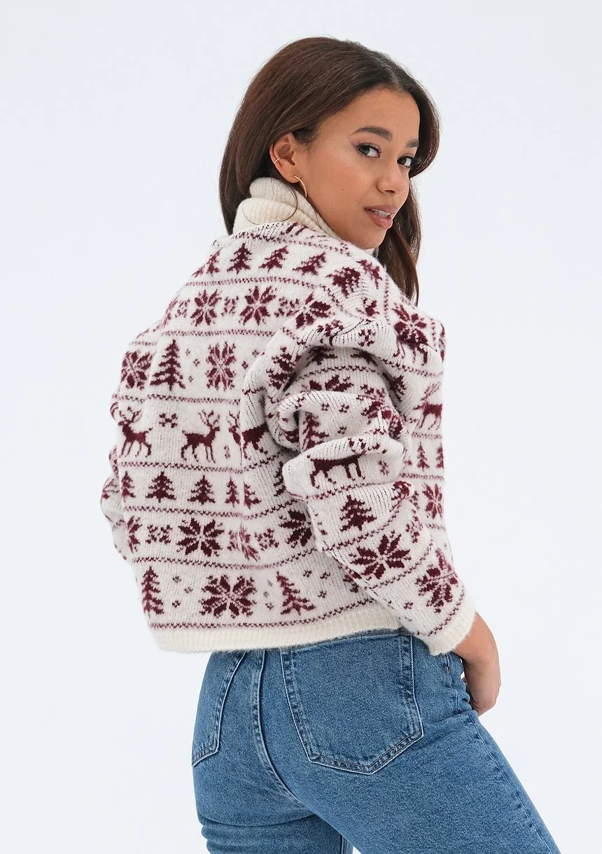 Fawn - Ecru turtleneck sweater