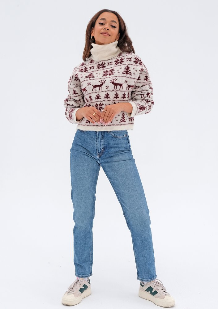 Fawn - Ecru turtleneck sweater