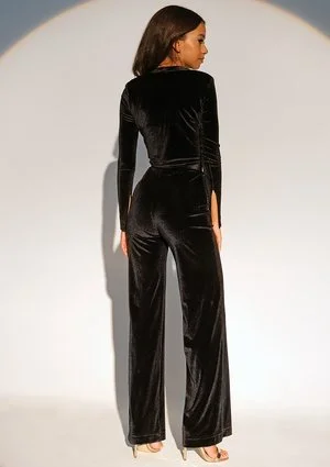 Lolys - Top velvet Czarny