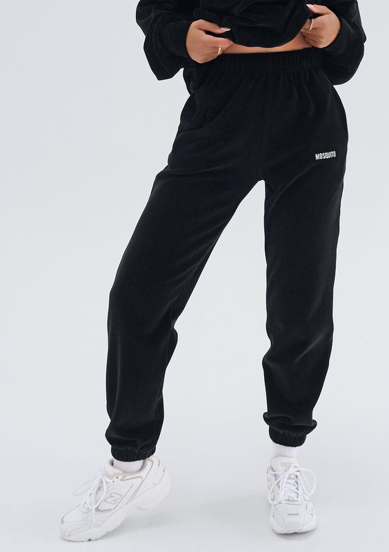 Pure - Black velvet oversize sweatpants