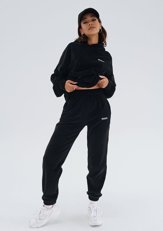 Pure - Black velvet oversize sweatpants