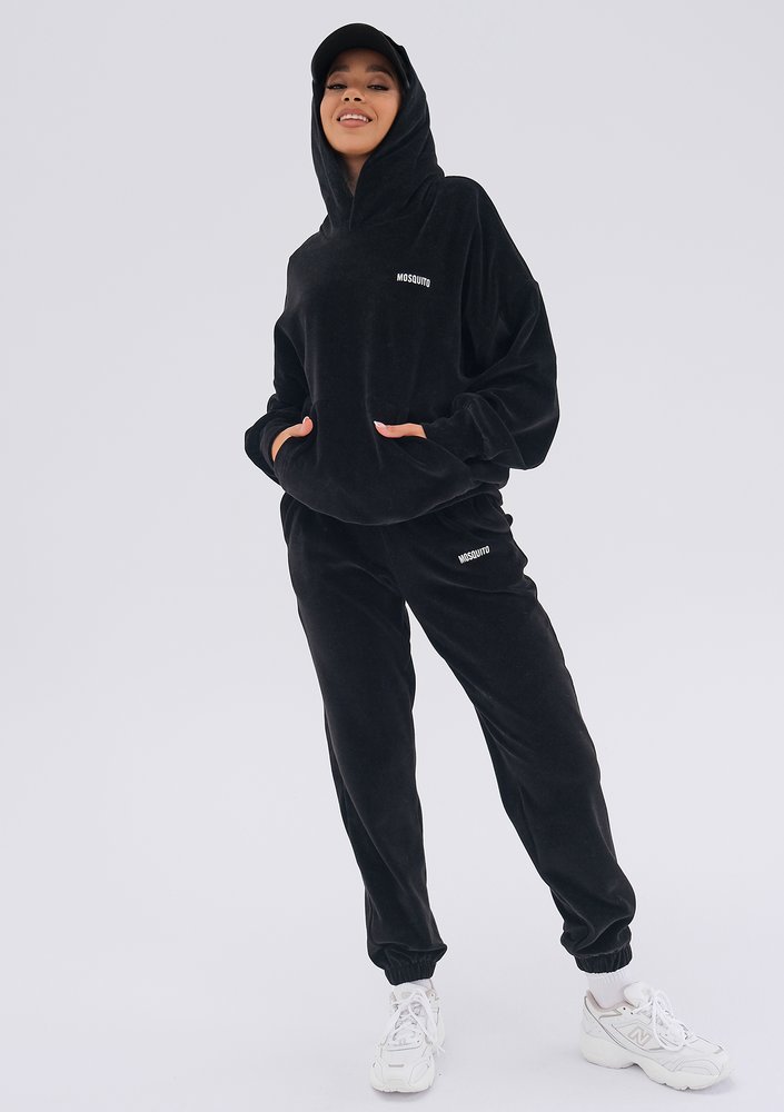 Pure - Spodnie welurowe Black