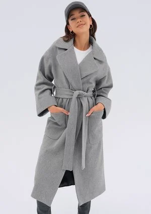 Sage - Grey pinstripe winter coat