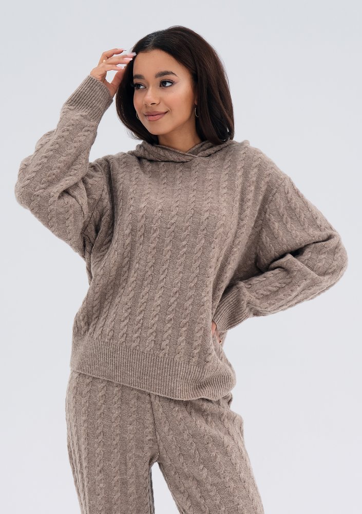 Espen - Bluza swetrowa z kapturem Latte