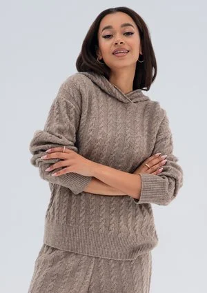 Espen - Bluza swetrowa z kapturem Latte
