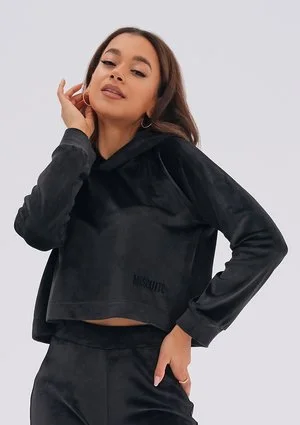 Mui - Black velvet hoodie
