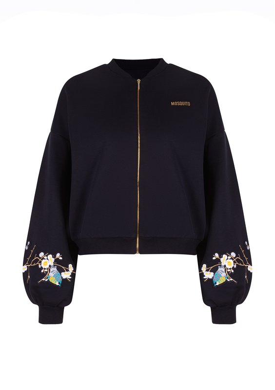Kindy - Black embroidered sweatshirt