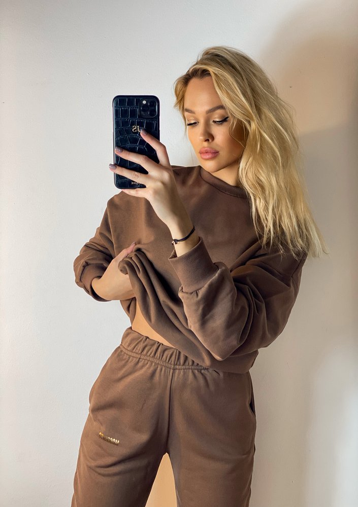 Pure - Bluza z kapturem Choco Brown