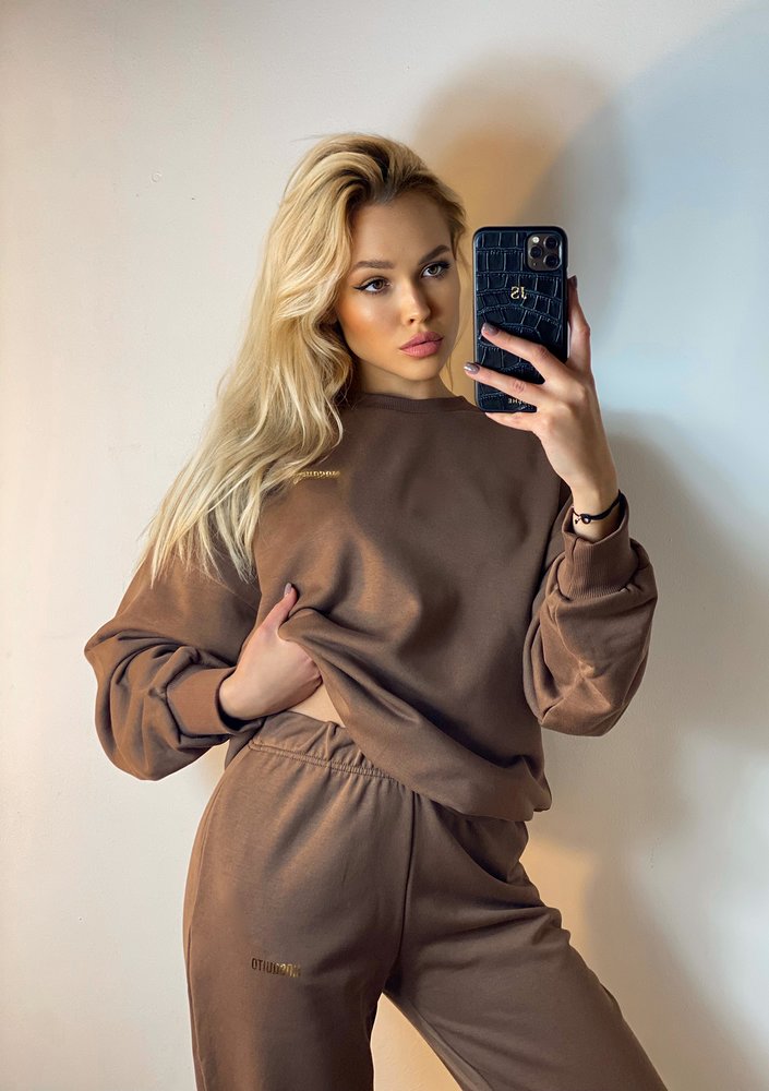 Pure - choco brown hoodie