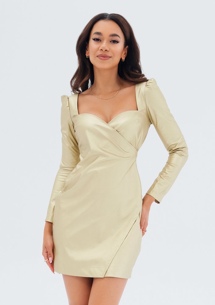 Kleo - Shiny golden mini dress