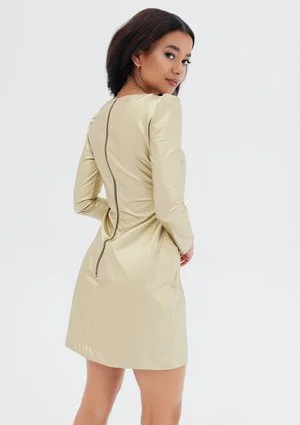 Kleo - Shiny golden mini dress