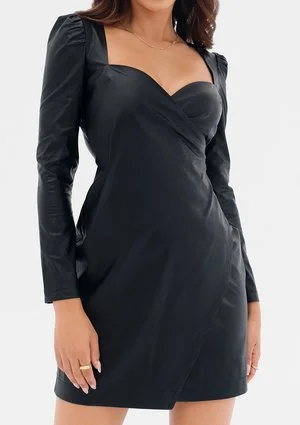 Kleo - Shiny black mini dress