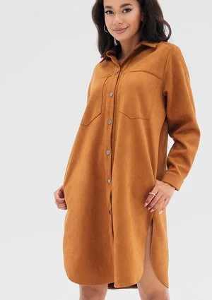 Ozana - Toffee brown shirt dress