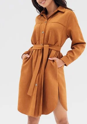 Ozana - Toffee brown shirt dress