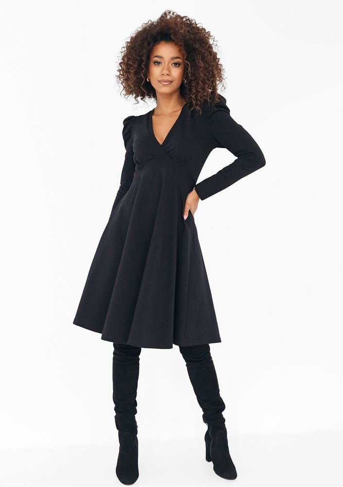 Jenna - Black flared dress