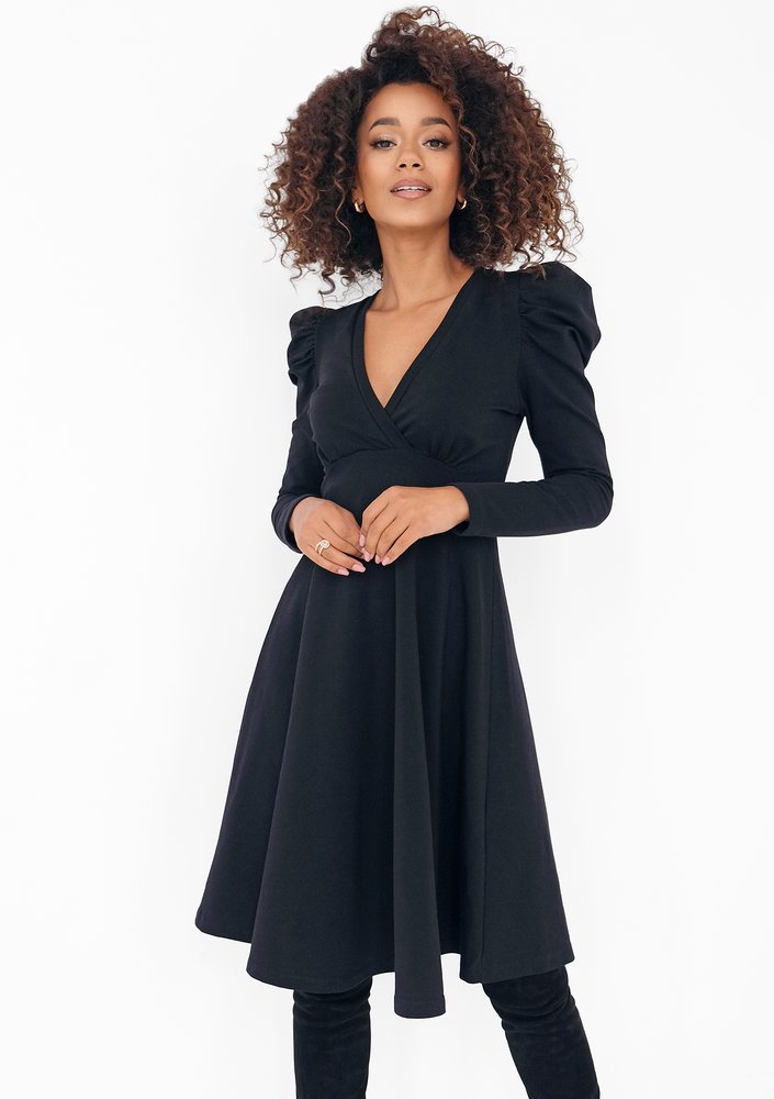 Jenna - Black flared dress