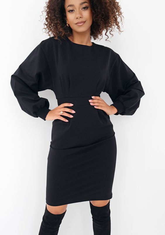 Malva - Black midi dress