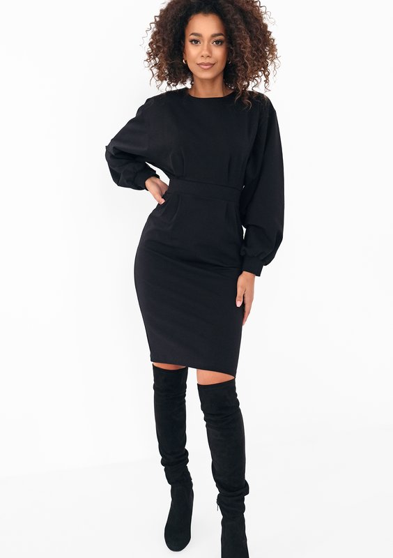 Malva - Black midi dress