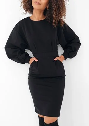 Malva - Black midi dress