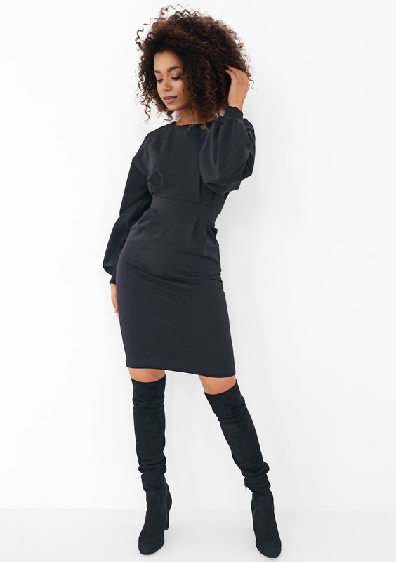 Malva - Black midi dress