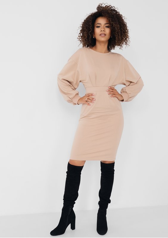 Malva - Beige midi dress