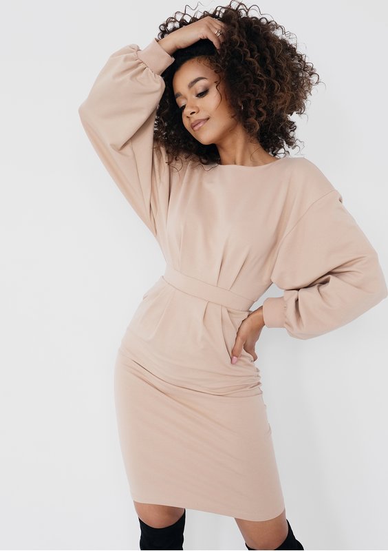 Malva - Beige midi dress