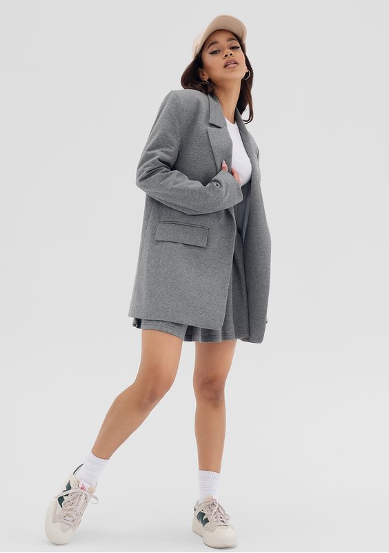 Blowe - Grey flared cotton mini skirt