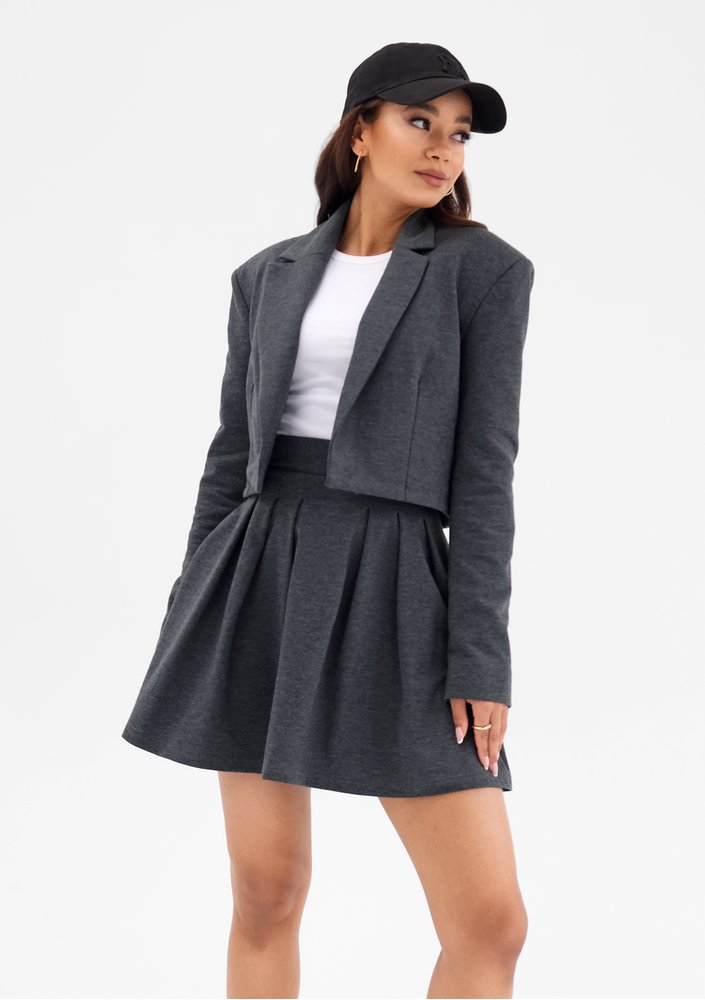 Blowe - Pewter melange cotton mini skirt