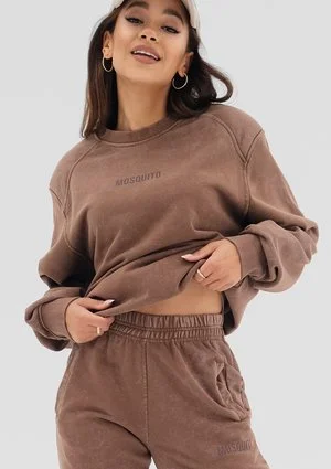 Tiffi - Bluza z efektem sprania Brązowa