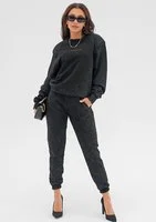 Tiffi - Spodnie z efektem sprania Czarne