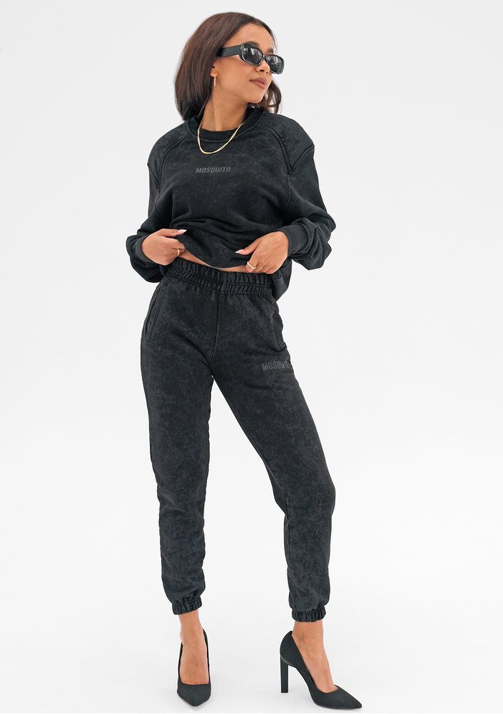 Tiffi - Black vintage wash sweatpants